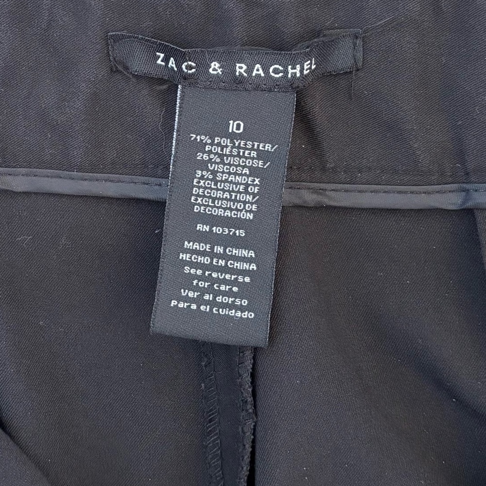 *FLAWS Zac & Rachel Lace-Up Waist Trouser Pants Womens 10 Black Whimsigoth Y2K - Picture 10 of 12